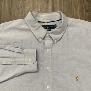 Ralph Lauren Classic Fit 3XLT Tall Oxford Blue Button Down Flesh Pony